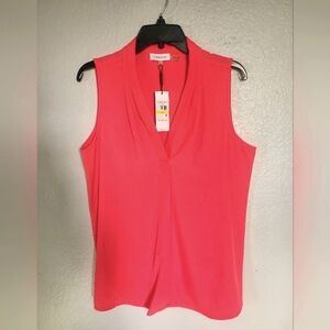 Calvin Klein Women's Coral Sleeveless Top Size Medium